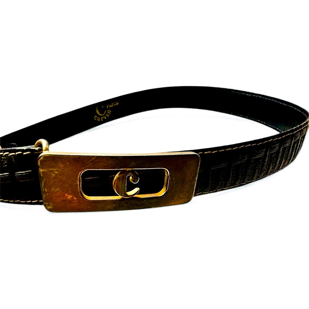 Carven Paris Vintage Unisex 80’s Belt w “C” Logo
